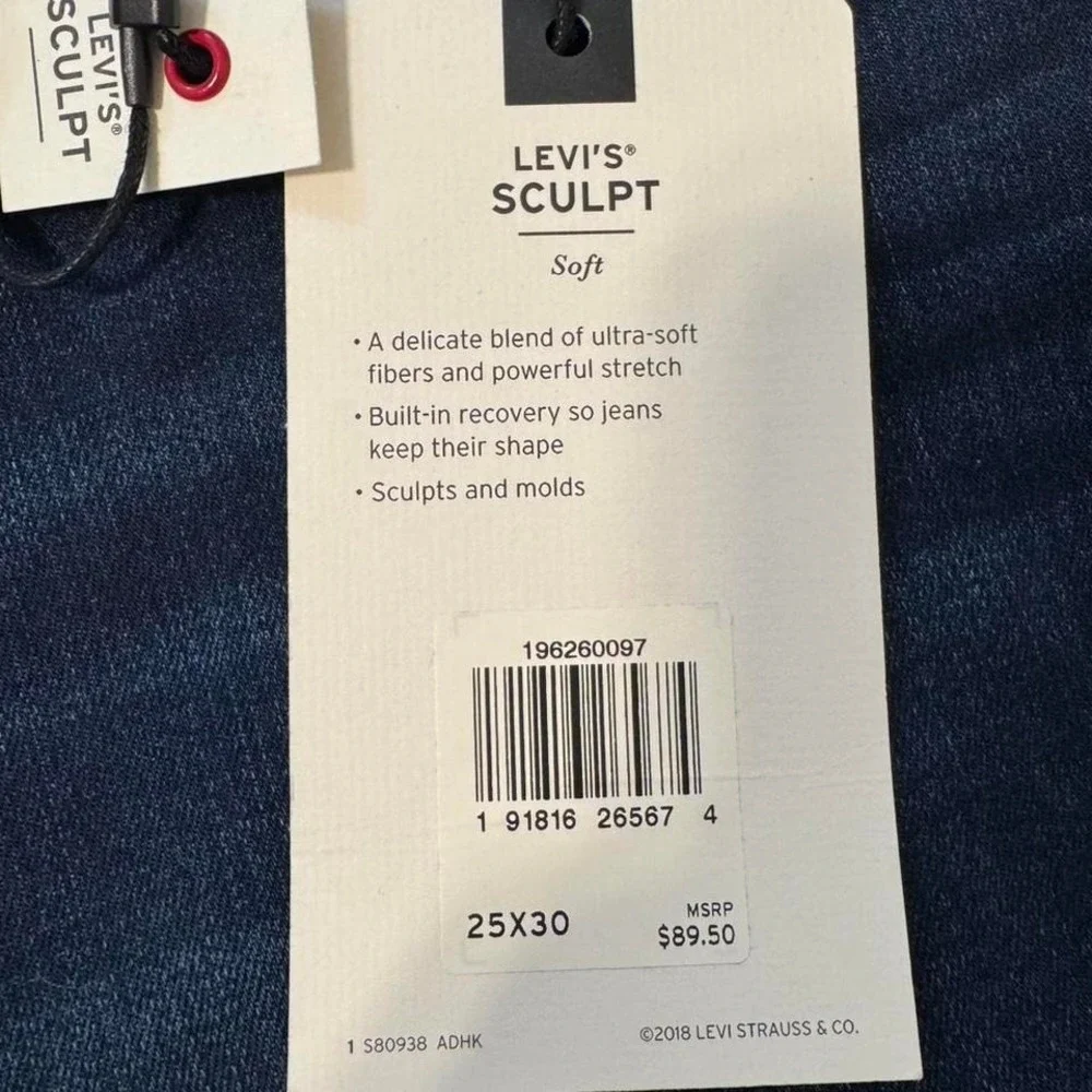 NWT Levi's navy blue 311 Shaping Skinny jeans Size 25" womens - Picture 6 of 8